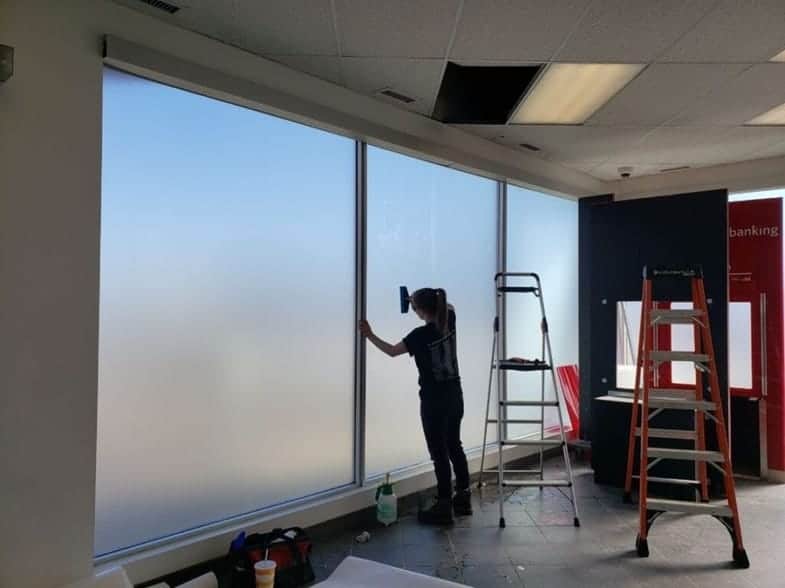 Edmonton, professional opaque 3m window film installation by Performance Signs