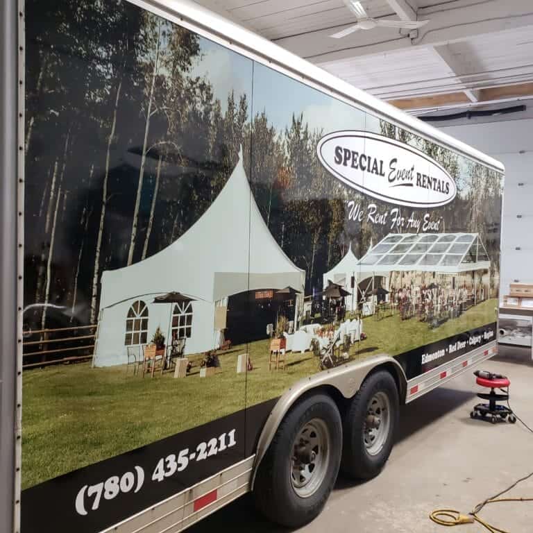 Performance Signs 3m advertisement wraps for trailers and semi-trucks, Edmonton
