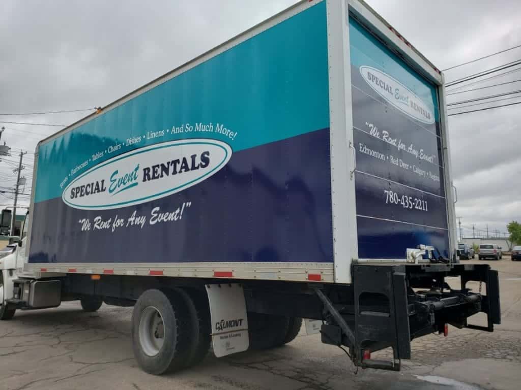 Professional, high quality 3m semi-truck vehicle wrap by Performance Signs Edmonton AB